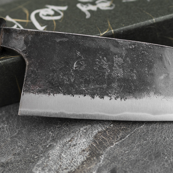 Hatsukokoro Kurokaze Shirogami#2/SS Double Bevel Nóż Deba 16,5 cm