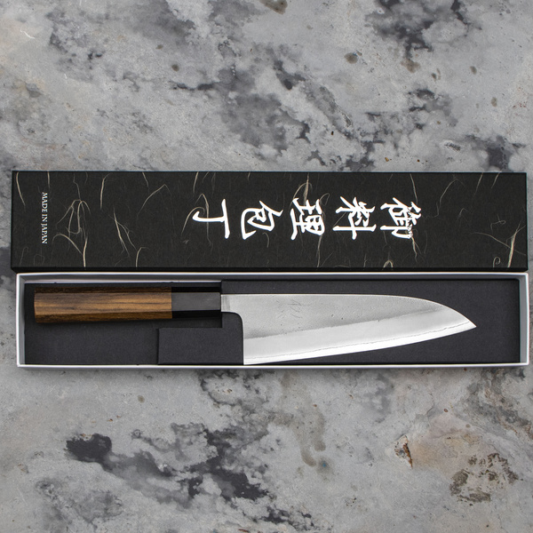 Yoshikane Shirogami#2/SS Nashiji Nóż Santoku 16,5 cm