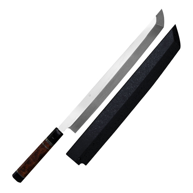 Sakai Takayuki Gallery Shirogami#2 Honyaki Black Horn Nóż Sakimaru 30 cm