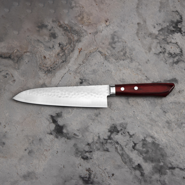 Kunio Masutani VG-10 Hammered Red Damascus Nóż Szefa kuchni 18 cm