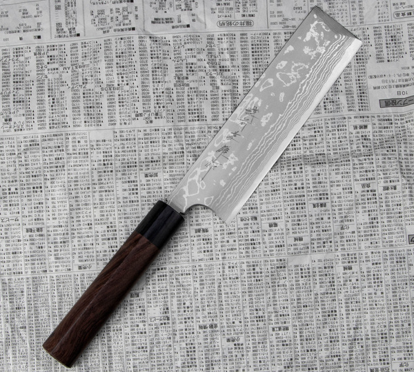 Hideo Kitaoka Shirogami#2 Satin Nóż Usuba 18 cm
