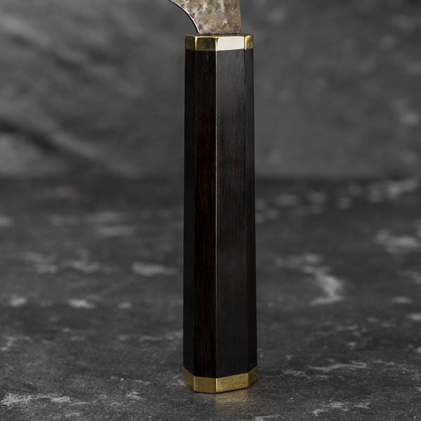 Yu Kurosaki Kokusen Brass Aogami Super/SS Nóż Santoku 17 cm