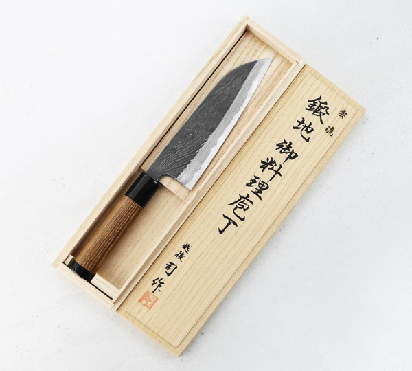 Tsukasa Hinoura Black Unryu Nóż Santoku 16,5 cm
