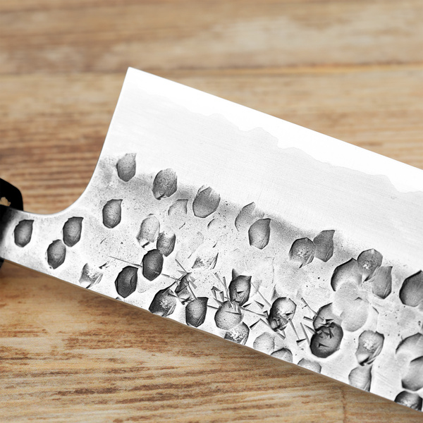 Katsuto Tanaka Aogami#2/SS Hammered Nóż Bunka 17 cm