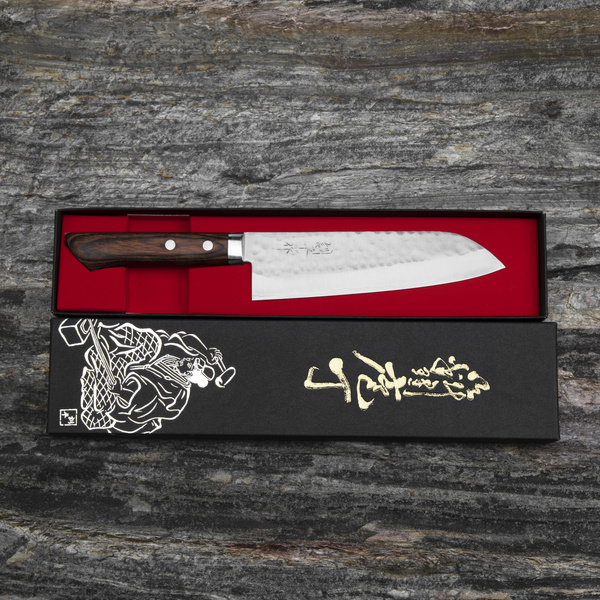 Kunio Masutani VG-1 Hammered Mahoń Nóż Santoku 17 cm
