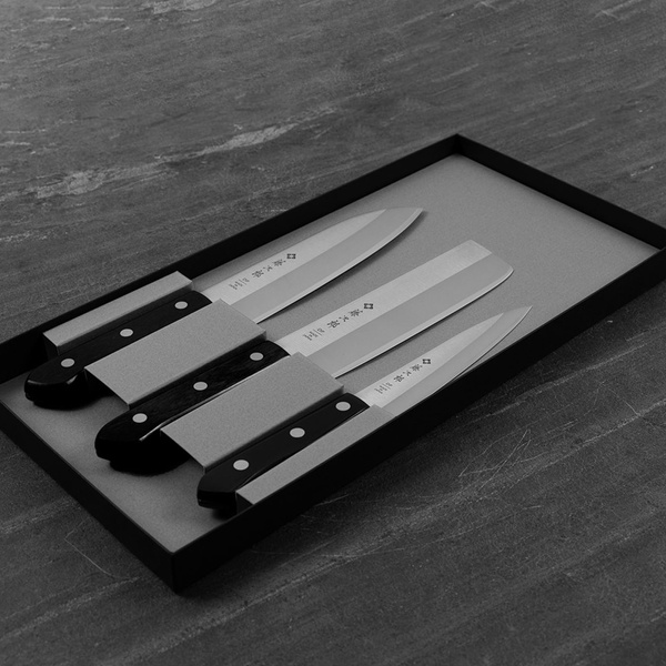 Tojiro DP3 Zestaw Eco Nóż Uniwersalny + Nakiri + Santoku 