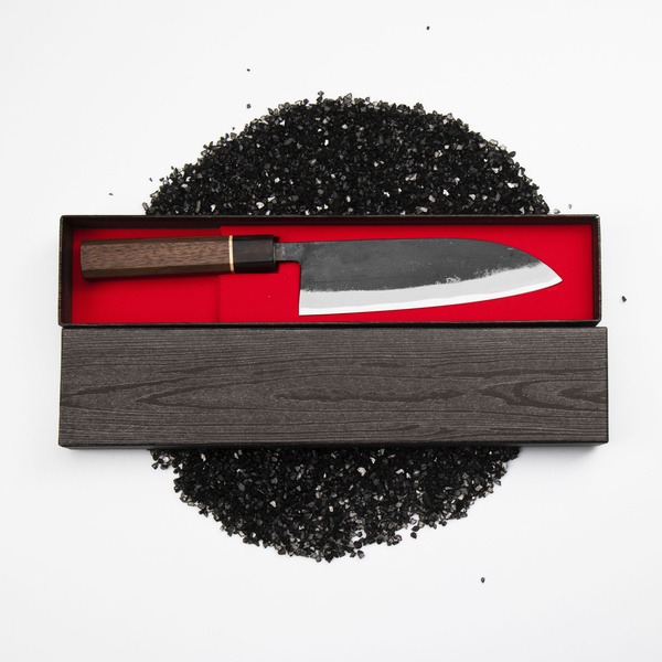 Daisuke Nishida Shirogami#1 Bubinga Nóż Santoku 18 cm