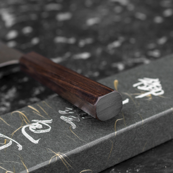 Hatsukokoro Kurokuma Aogami#2/Iron Kurouchi Nóż Santoku 16,5 cm