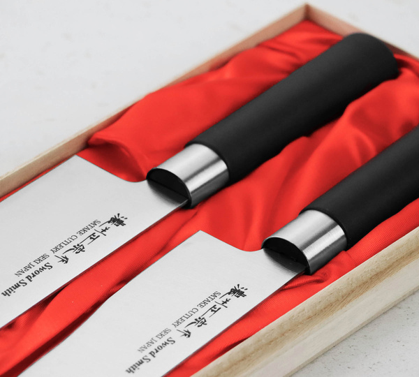Satake Saku Zestaw w Drewnianym Pudełku Nóż Santoku + Nakiri