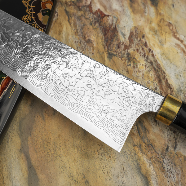 Takeshi Saji Art Fuji on Lake R-2 Nóż Santoku 18 cm + Saya