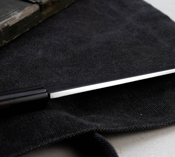 Hideo Kitaoka Shirogami Satin Damascus Nóż Yanagiba 21 cm