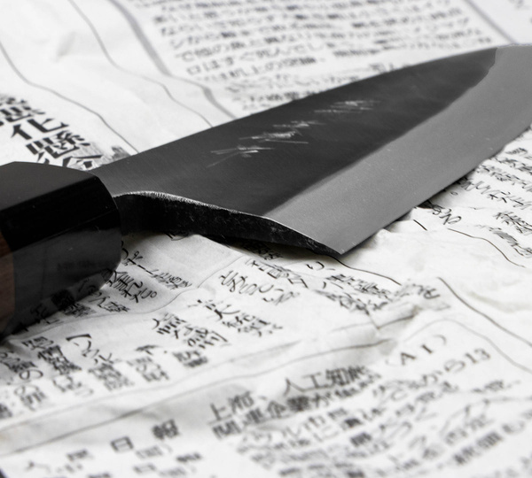 Hideo Kitaoka Shirogami Black Oktagon Nóż Deba 18 cm