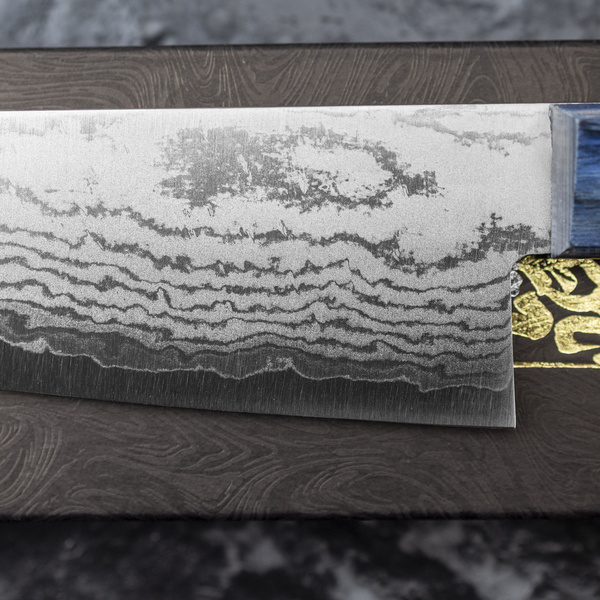 Shigeki Tanaka VG-10 Damascus Blue Nóż Szefa kuchni 18 cm