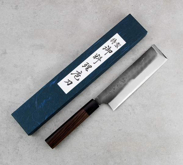 Hideo Kitaoka Shirogami Black Oktagon Nóż Usuba 18 cm
