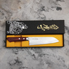 Kunio Masutani VG-10 Hammered Red Damascus Nóż Santoku 17 cm