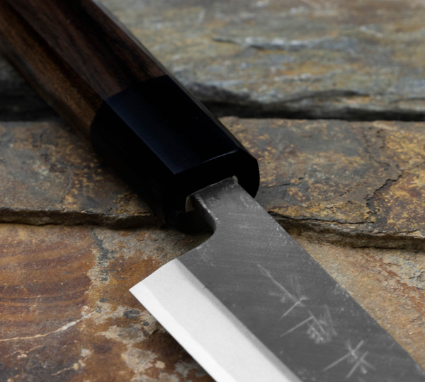 Hideo Kitaoka Shirogami Black Oktagon Nóż Kaisaki 15 cm