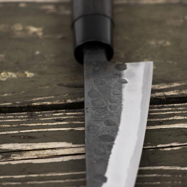 Motokyuuichi Shirogami#2 Hammered Nóż Honesuki 15 cm