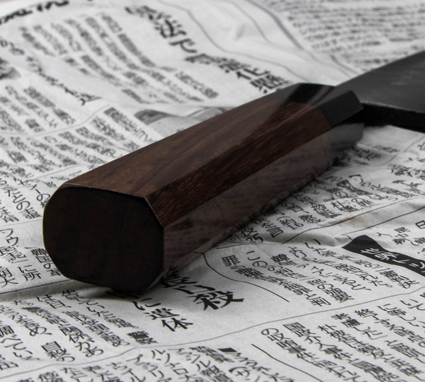 Hideo Kitaoka Shirogami Black Oktagon Nóż Deba 18 cm
