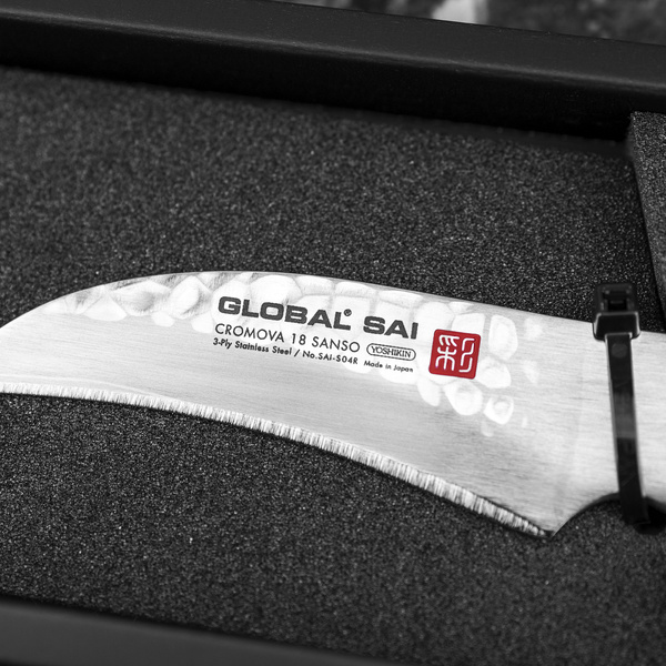 Nóż do obierania 9 cm młotkowany cm | Global SAI-S04R