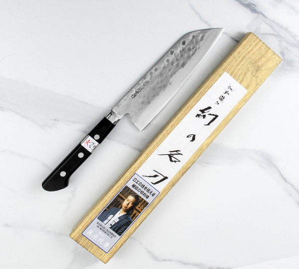 Fujiwara Shirogami#1/SS Pakka Nóż Santoku 17 cm