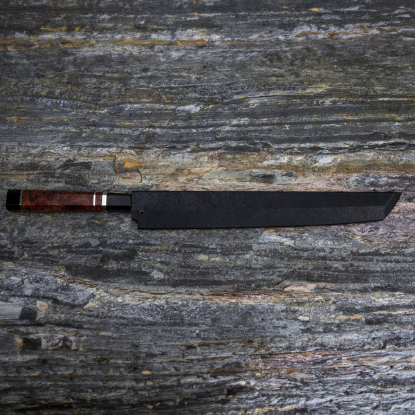 Sakai Takayuki Gallery Shirogami#2 Honyaki Black Horn Nóż Sakimaru 30 cm