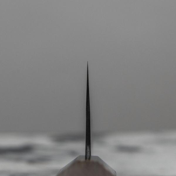 Mutsumi Hinoura Shirogami#2/Iron Nóż Santoku 16,5 cm