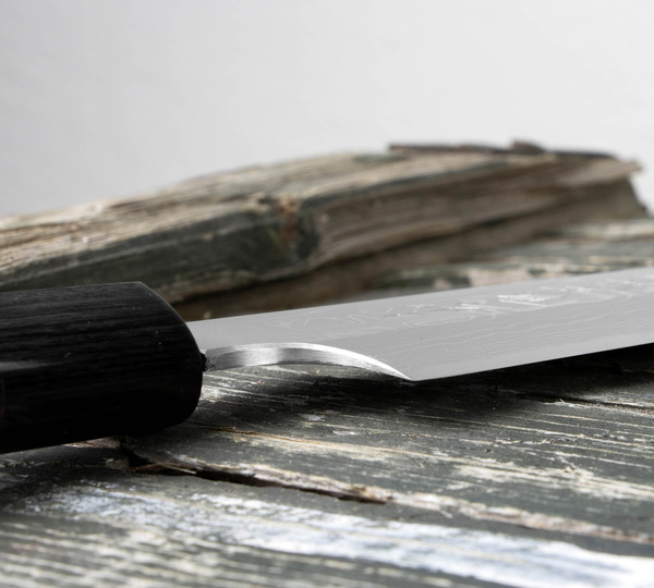Hideo Kitaoka Shirogami#2 Satin Nóż Kiritsuke 27 cm