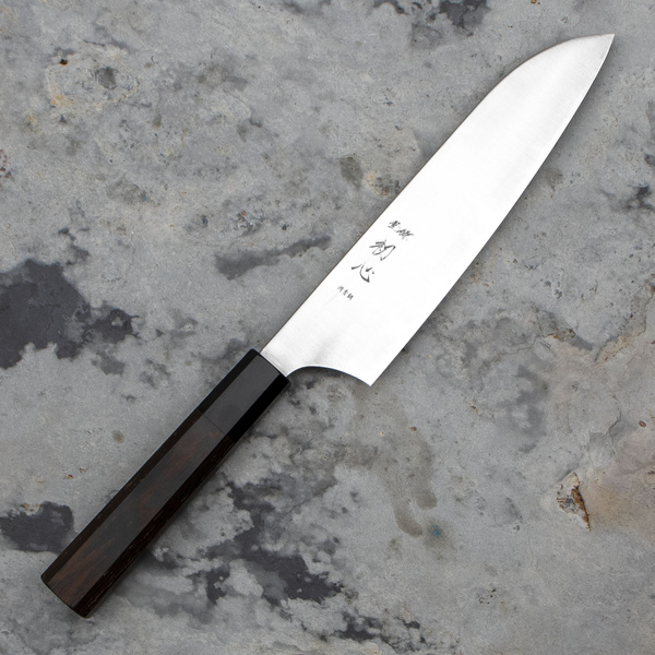 Hatsukokoro Hayabusa Aogami Super/SS Migaki Nóż Santoku 18 cm