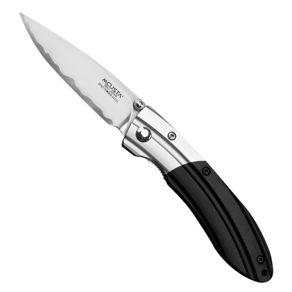 Nóż składany Mcusta Shinra Mixture SPG2 Black Pakka 7,2 cm