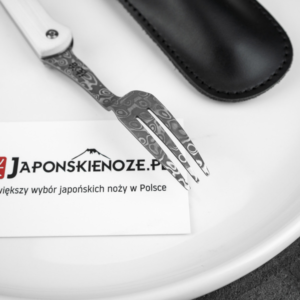 Takeshi Saji SG2 Black Damascus Micarta Składany Widelec