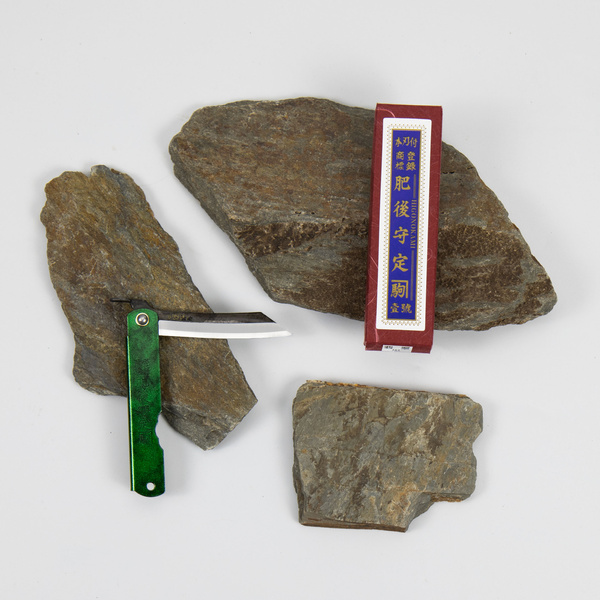 Nóż kieszonkowy Higonokami Kanekoma Zielony Metalik Aogami#2 8 cm