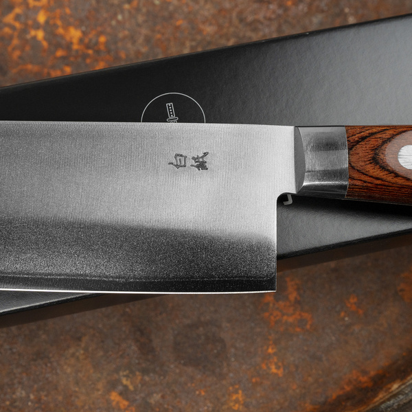 Yasuhiro Gen Shirogami#2/SS Mahogany Nóż Nakiri 16,5 cm