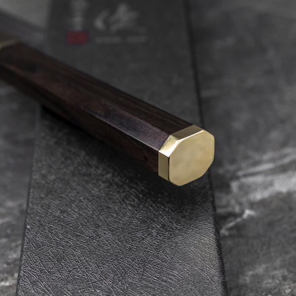 Yu Kurosaki Kokusen Brass Aogami Super/SS Nóż Sujihiki 27 cm