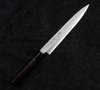 Hideo Kitaoka Shirogami Satin Damascus Nóż Yanagiba 21 cm