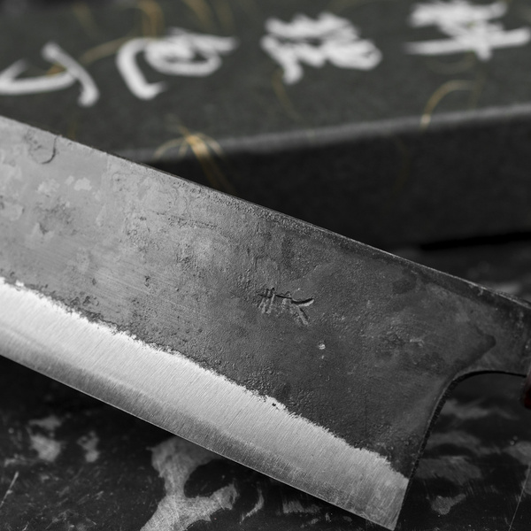 Hatsukokoro Kurokuma Aogami#2/Iron Kurouchi Nóż Santoku 16,5 cm