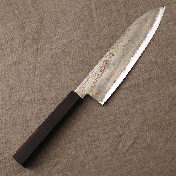 Hatsukokoro Hayabusa Rainbow Aogami#2 Nóż Santoku 18 cm
