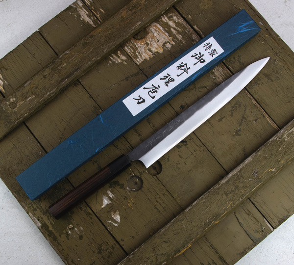 Hideo Kitaoka Shirogami Black Oktagon Nóż Yanagiba 27 cm