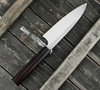 Hideo Kitaoka Shirogami#2 Satin Damascus Nóż Funayuki 18 cm