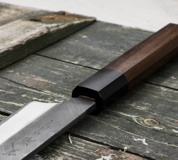 Hideo Kitaoka Shirogami Black Oktagon Nóż Kiritsuke 24 cm