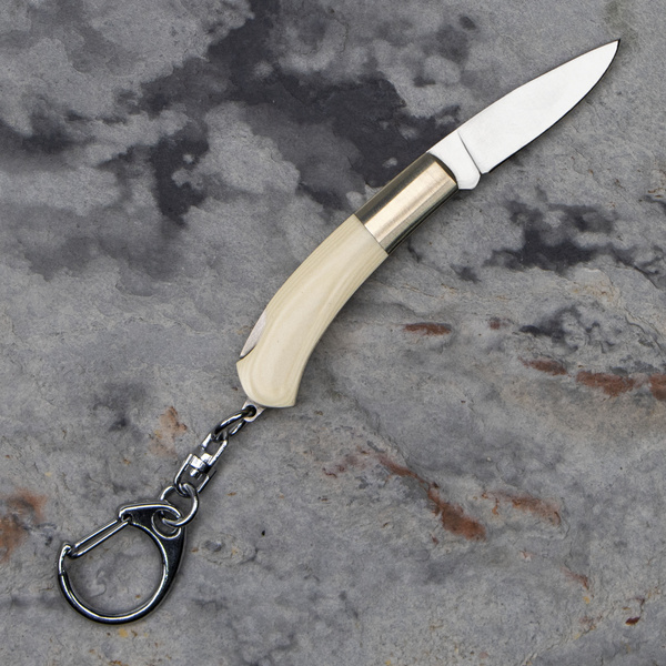 IT-CUT Nóż Składany z breloczkiem AUS-6 White Micarta 3,3 cm