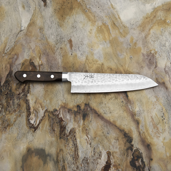 Hokiyama Murakumo AUS-8 Brown Nóż Santoku 18 cm
