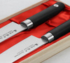 Satake Sword Smith Zestaw w drewnianym pudełku Nóż Szefa + Santoku