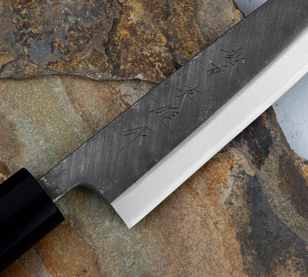 Hideo Kitaoka Shirogami Black Oktagon Nóż Kaisaki 15 cm