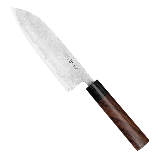 Kajiwara Tsutomu Aogami#2/Iron Damascus Nóż Santoku 16,5 cm