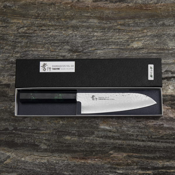 Sakai Takayuki Nanairo VG-10 Green Nóż Santoku 17 cm