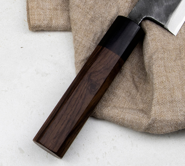 Hideo Kitaoka Shirogami Black Oktagon Nóż Miroshi Deba 18 cm