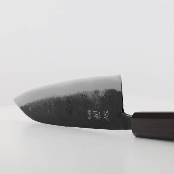 Hatsukokoro Kurogane Aogami#2/Iron Kurouchi Nóż Santoku 16,5 cm
