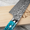 Takeshi Saji BTQ R-2 Damascus Nóż Santoku 18 cm