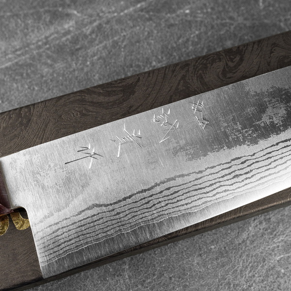 Shigeki Tanaka VG-10 Damascus Red Nóż Nakiri 16,5 cm