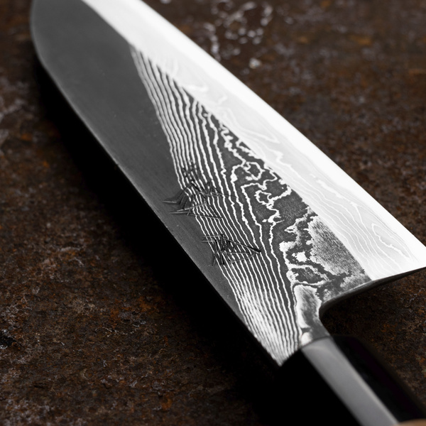 Tsukasa Hinoura Black River Jump Shirogami#2 Nóż Santoku 16,5 cm